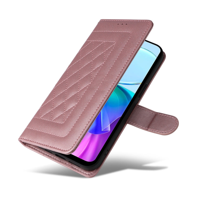 For vivo Y03 Diamond Lattice Leather Flip Phone Case