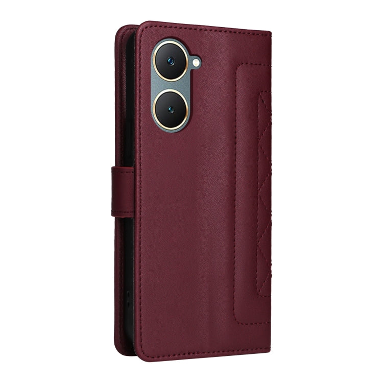 For vivo Y03 Diamond Lattice Leather Flip Phone Case