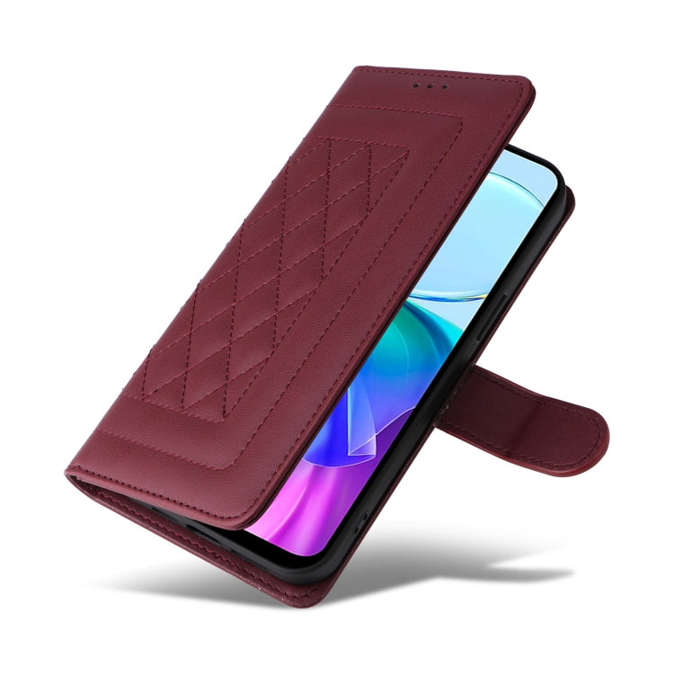 For vivo Y03 Diamond Lattice Leather Flip Phone Case