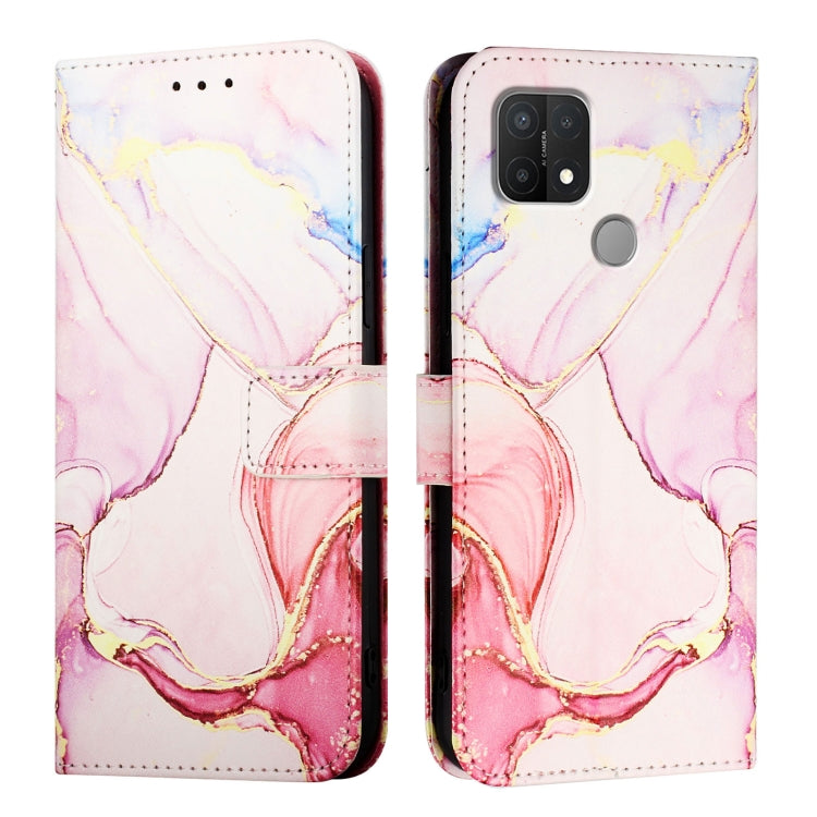 For OPPO A15 / A15s / A35 2021 PT003 Marble Pattern Flip Leather Phone Case