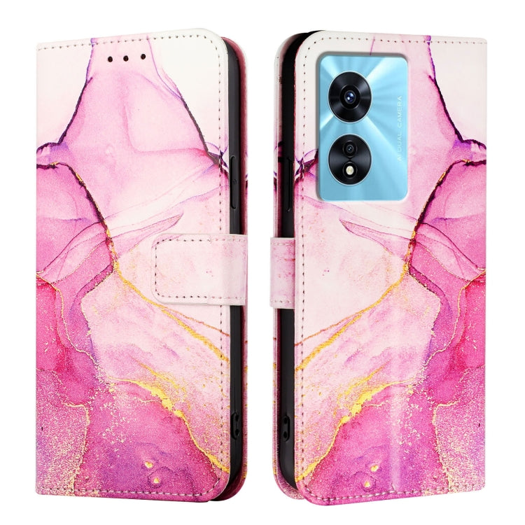 For OPPO A77 5G / A97 5G PT003 Marble Pattern Flip Leather Phone Case