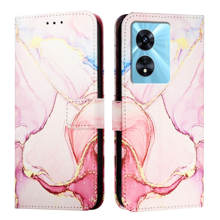 For OPPO A77 5G / A97 5G PT003 Marble Pattern Flip Leather Phone Case