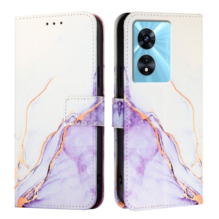 For OPPO A77 5G / A97 5G PT003 Marble Pattern Flip Leather Phone Case