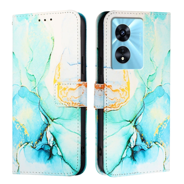 For OPPO A77 5G / A97 5G PT003 Marble Pattern Flip Leather Phone Case