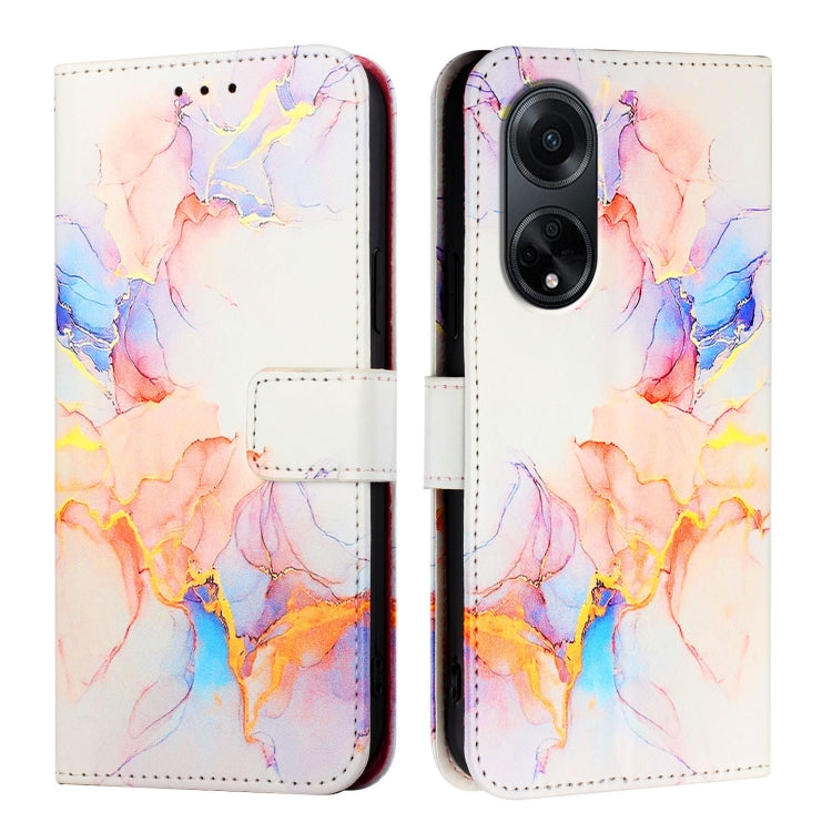 For OPPO A98 5G / F23 5G India PT003 Marble Pattern Flip Leather Phone Case