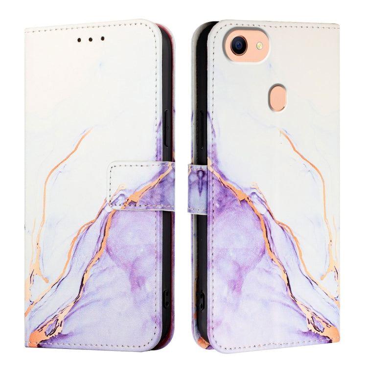 For OPPO F17 / A73 2020 4G Global PT003 Marble Pattern Flip Leather Phone Case