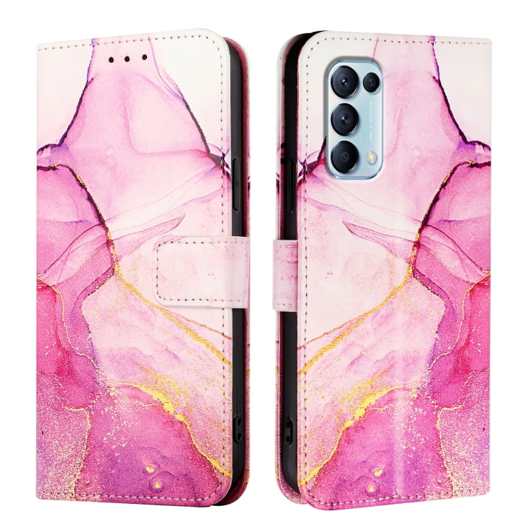 For OPPO Reno5 4G / 5G / Find X3 Lite PT003 Marble Pattern Flip Leather Phone Case