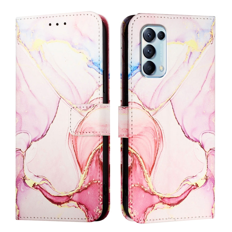 For OPPO Reno5 4G / 5G / Find X3 Lite PT003 Marble Pattern Flip Leather Phone Case