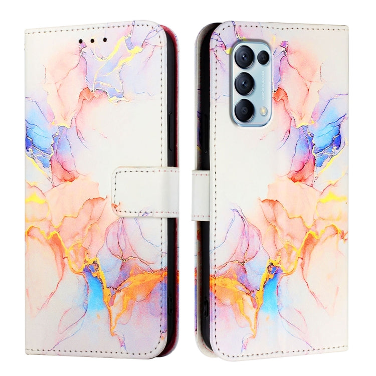 For OPPO Reno5 4G / 5G / Find X3 Lite PT003 Marble Pattern Flip Leather Phone Case