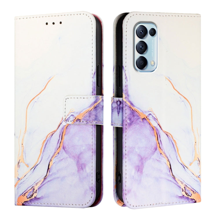 For OPPO Reno5 4G / 5G / Find X3 Lite PT003 Marble Pattern Flip Leather Phone Case