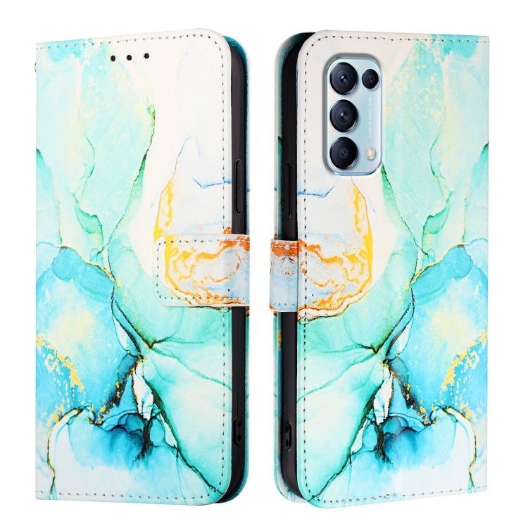 For OPPO Reno5 4G / 5G / Find X3 Lite PT003 Marble Pattern Flip Leather Phone Case