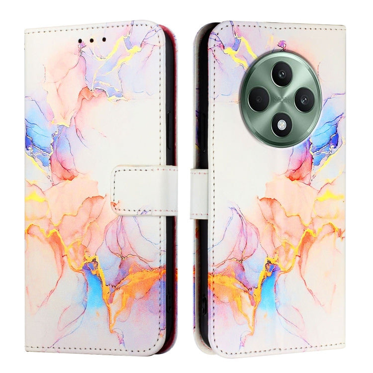 For OPPO Reno12 F 5G Global PT003 Marble Pattern Flip Leather Phone Case