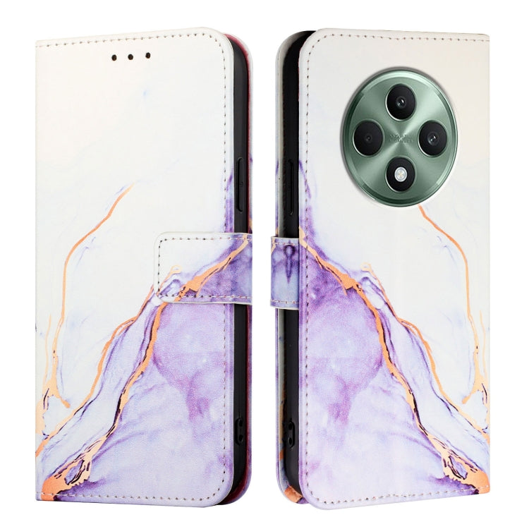 For OPPO Reno12 F 5G Global PT003 Marble Pattern Flip Leather Phone Case