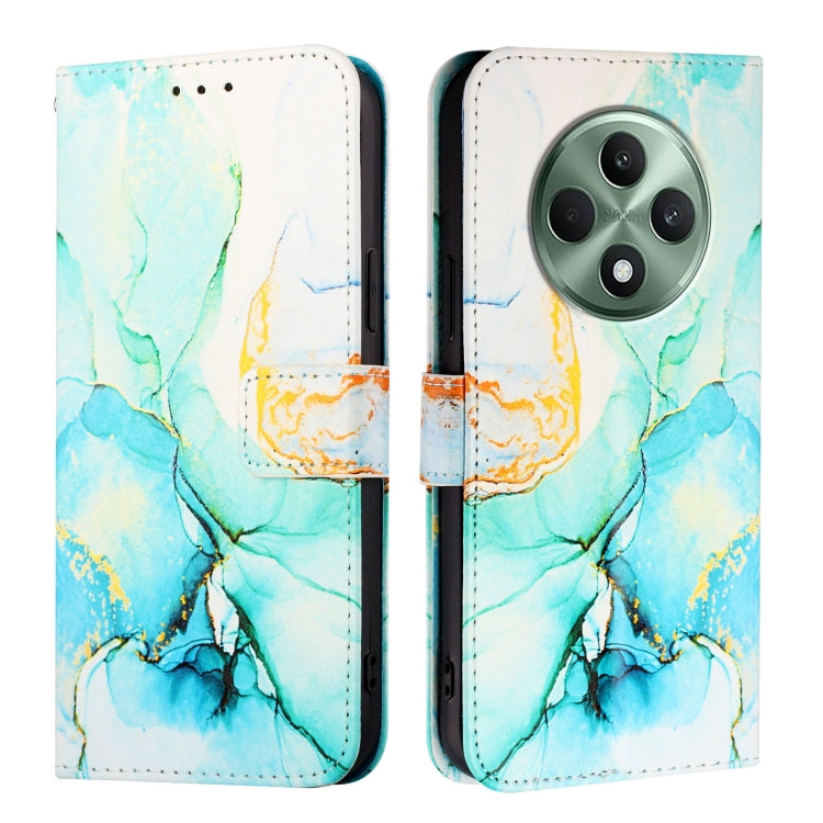 For OPPO Reno12 F 5G Global PT003 Marble Pattern Flip Leather Phone Case