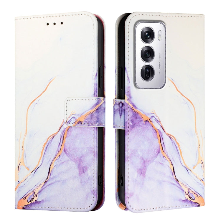 For OPPO Reno12 Global PT003 Marble Pattern Flip Leather Phone Case