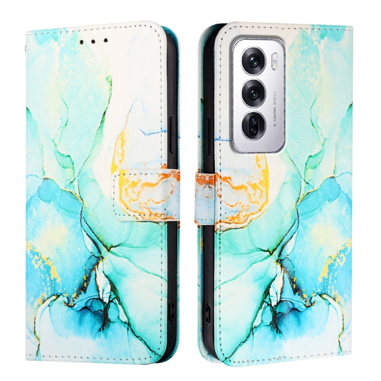 For OPPO Reno12 Global PT003 Marble Pattern Flip Leather Phone Case