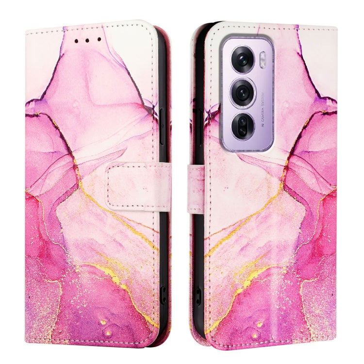 For OPPO Reno12 Pro Global PT003 Marble Pattern Flip Leather Phone Case