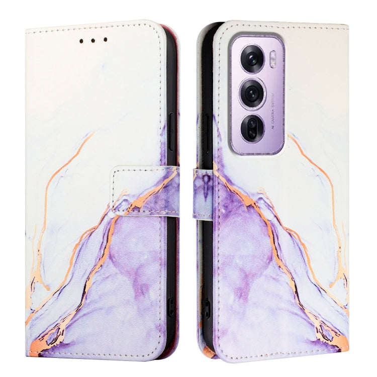 For OPPO Reno12 Pro Global PT003 Marble Pattern Flip Leather Phone Case