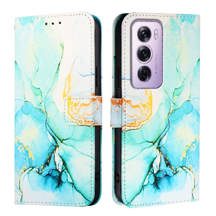 For OPPO Reno12 Pro Global PT003 Marble Pattern Flip Leather Phone Case