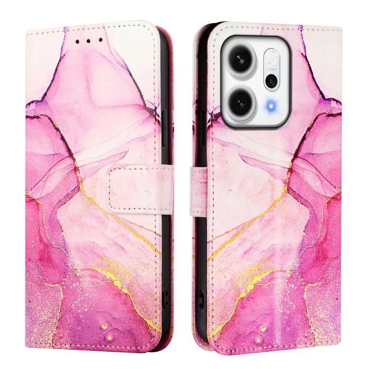 For OPPO Reno14 5G Global PT003 Marble Pattern Flip Leather Phone Case
