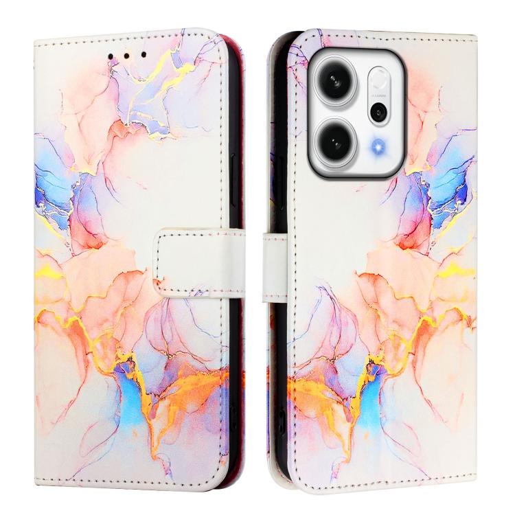 For OPPO Reno14 5G Global PT003 Marble Pattern Flip Leather Phone Case