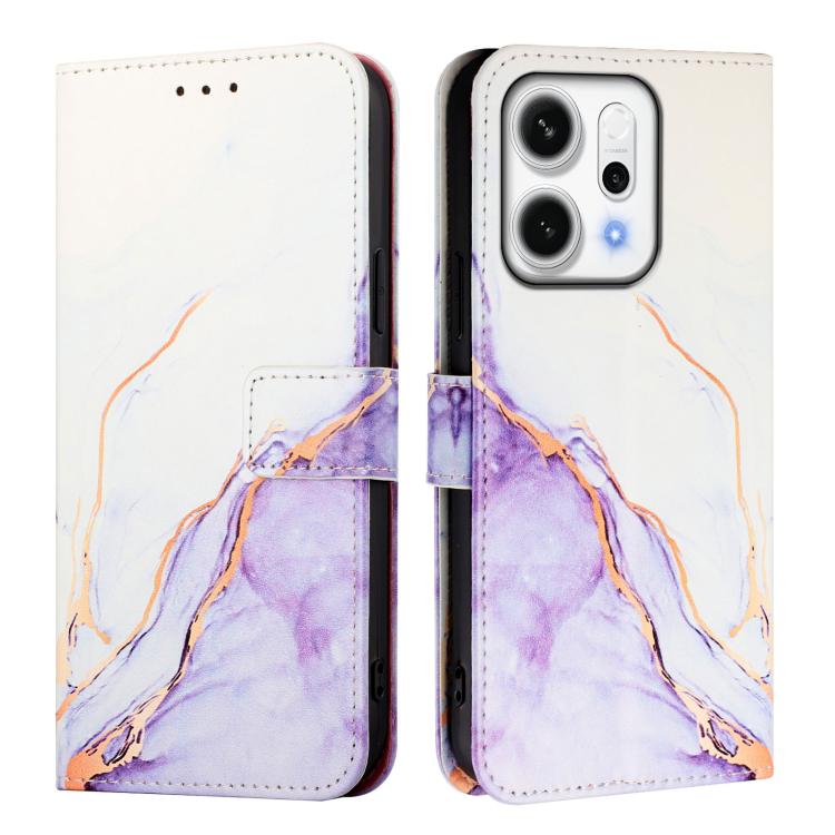 For OPPO Reno14 5G Global PT003 Marble Pattern Flip Leather Phone Case