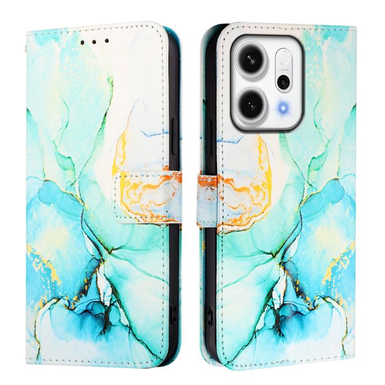 For OPPO Reno14 5G Global PT003 Marble Pattern Flip Leather Phone Case