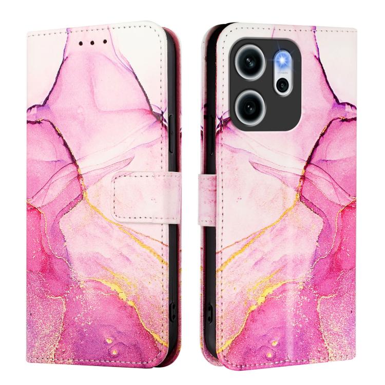 For OPPO Reno14 F 5G PT003 Marble Pattern Flip Leather Phone Case
