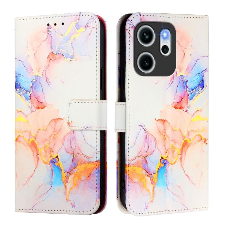 For OPPO Reno14 F 5G PT003 Marble Pattern Flip Leather Phone Case