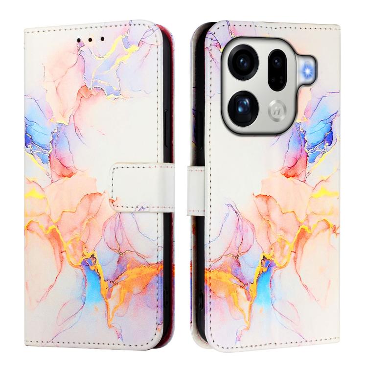 For OPPO Find X9 Pro PT003 Marble Pattern Flip Leather Phone Case