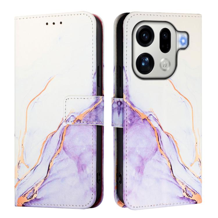 For OPPO Find X9 Pro PT003 Marble Pattern Flip Leather Phone Case