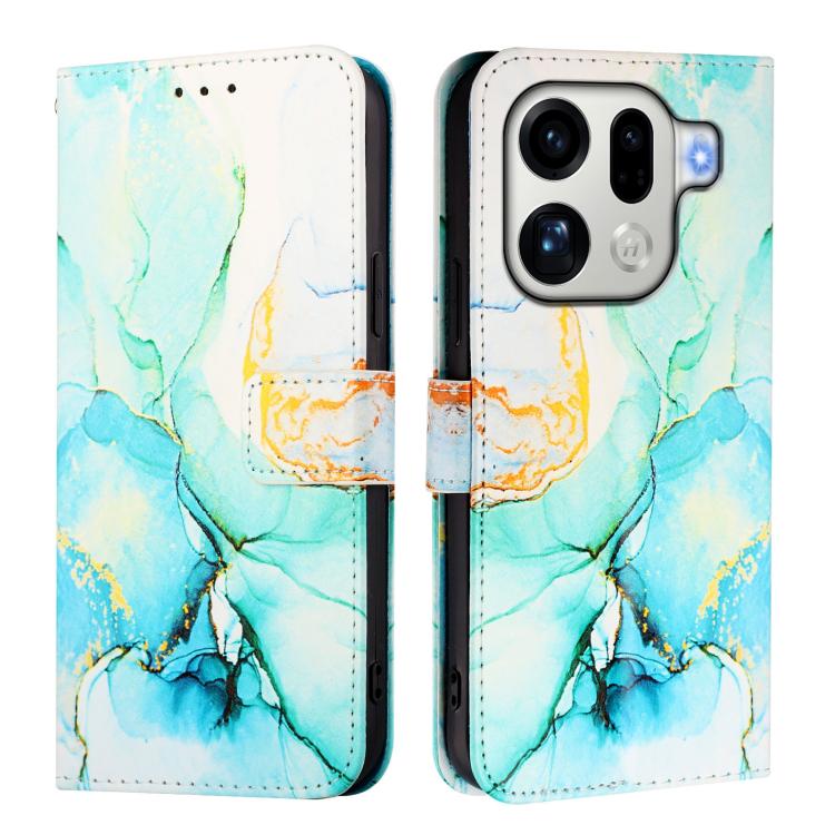 For OPPO Find X9 Pro PT003 Marble Pattern Flip Leather Phone Case