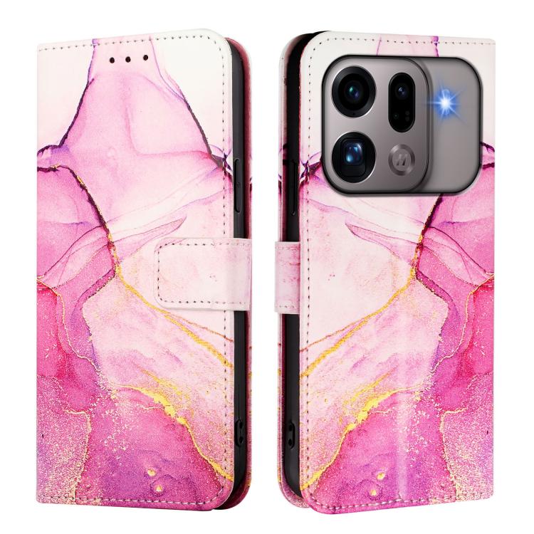 For OPPO Find X9s Pro PT003 Marble Pattern Flip Leather Phone Case