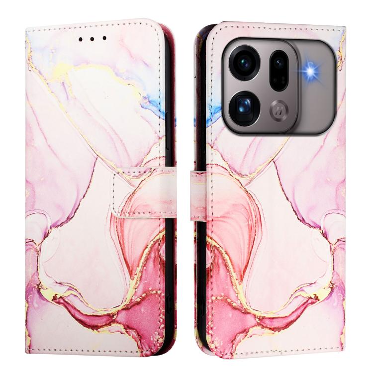For OPPO Find X9s Pro PT003 Marble Pattern Flip Leather Phone Case