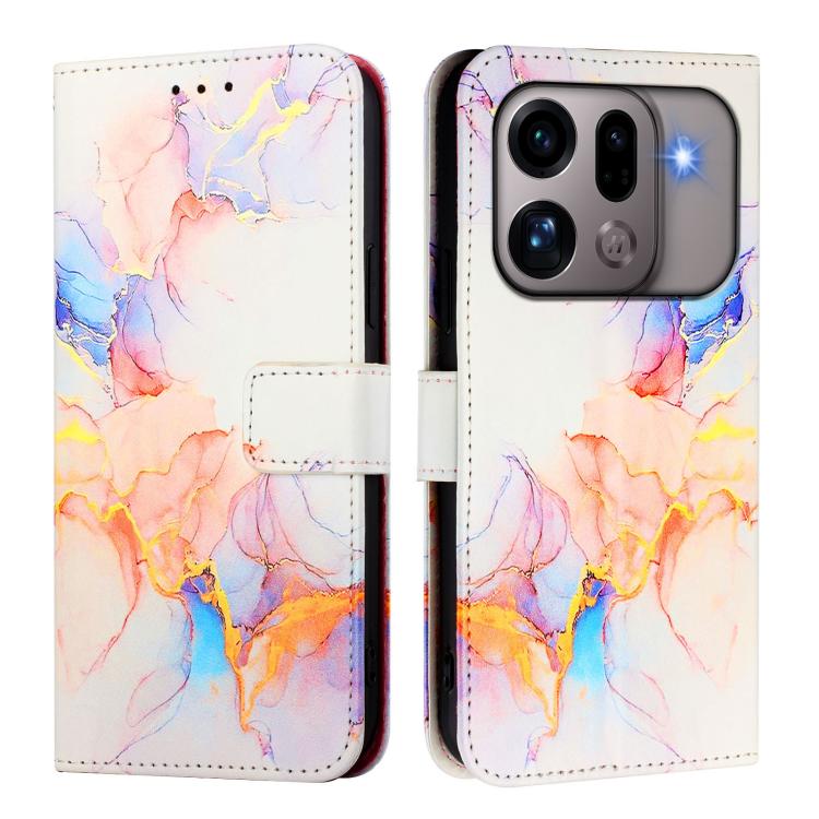 For OPPO Find X9s Pro PT003 Marble Pattern Flip Leather Phone Case