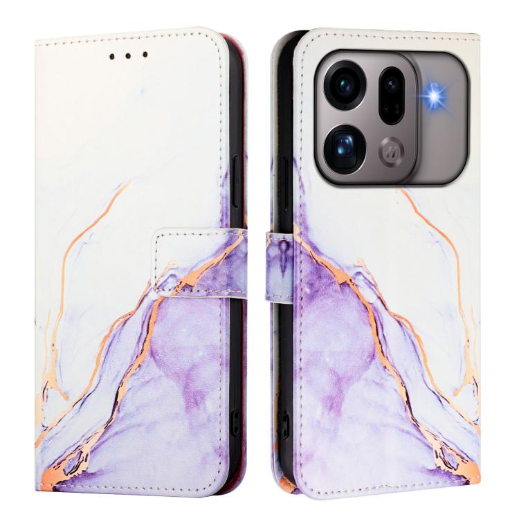 For OPPO Find X9s Pro PT003 Marble Pattern Flip Leather Phone Case