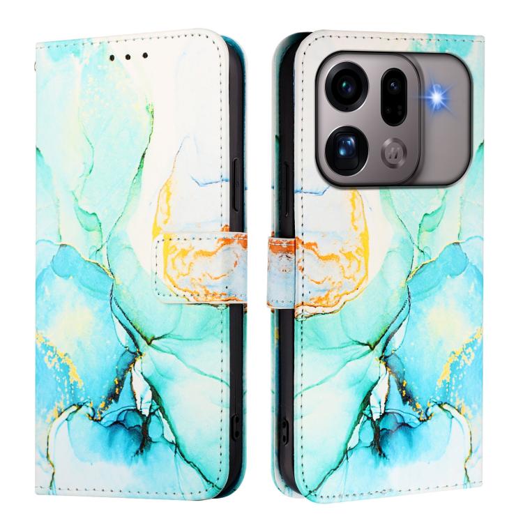 For OPPO Find X9s Pro PT003 Marble Pattern Flip Leather Phone Case
