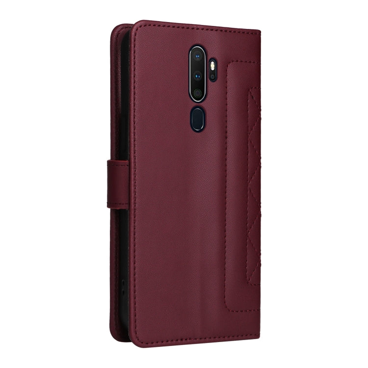 For OPPO A9 / A5 2020 Diamond Lattice Leather Flip Phone Case