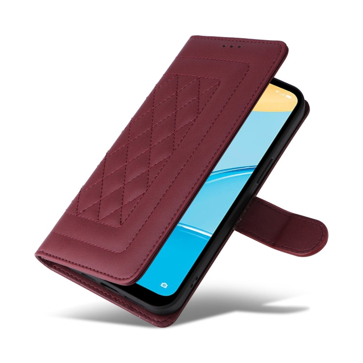 For OPPO A15 / A15s Diamond Lattice Leather Flip Phone Case