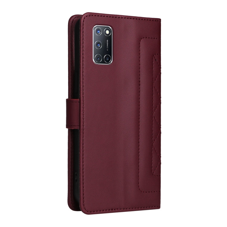 For OPPO A52 / A72 / A92 Diamond Lattice Leather Flip Phone Case
