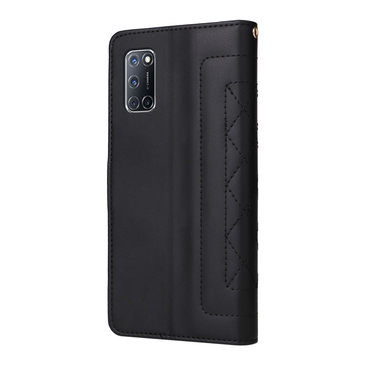 For OPPO A52 / A72 / A92 Diamond Lattice Leather Flip Phone Case
