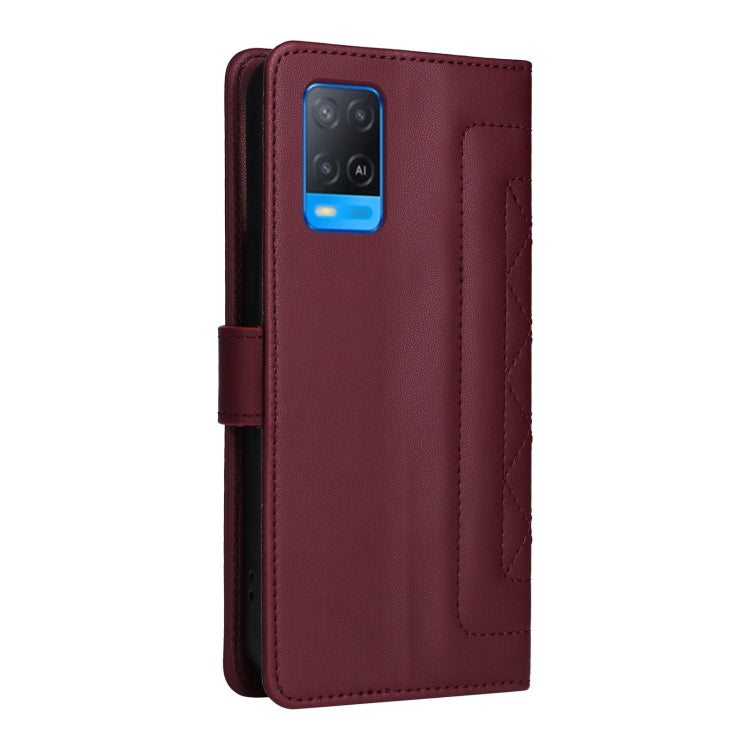 For OPPO A54 4G / A16 Diamond Lattice Leather Flip Phone Case