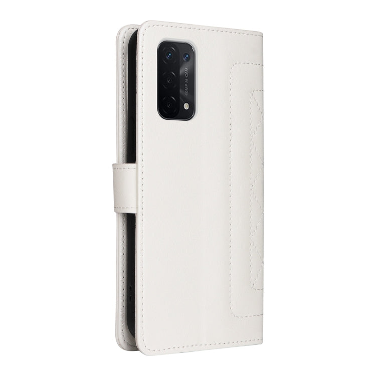 For OPPO A54 5G / A74 5G Diamond Lattice Leather Flip Phone Case