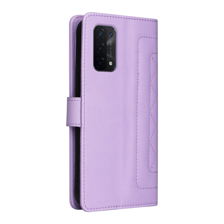 For OPPO A54 5G / A74 5G Diamond Lattice Leather Flip Phone Case
