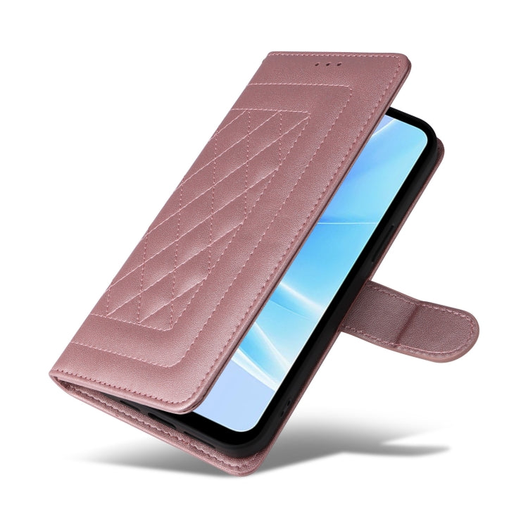 For OPPO A57 / A57s Diamond Lattice Leather Flip Phone Case