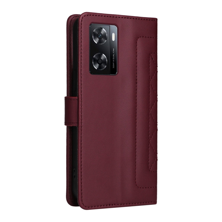 For OPPO A57 / A57s Diamond Lattice Leather Flip Phone Case