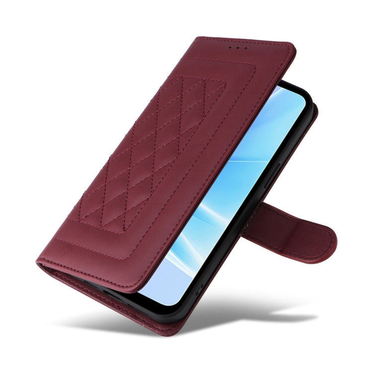 For OPPO A57 / A57s Diamond Lattice Leather Flip Phone Case