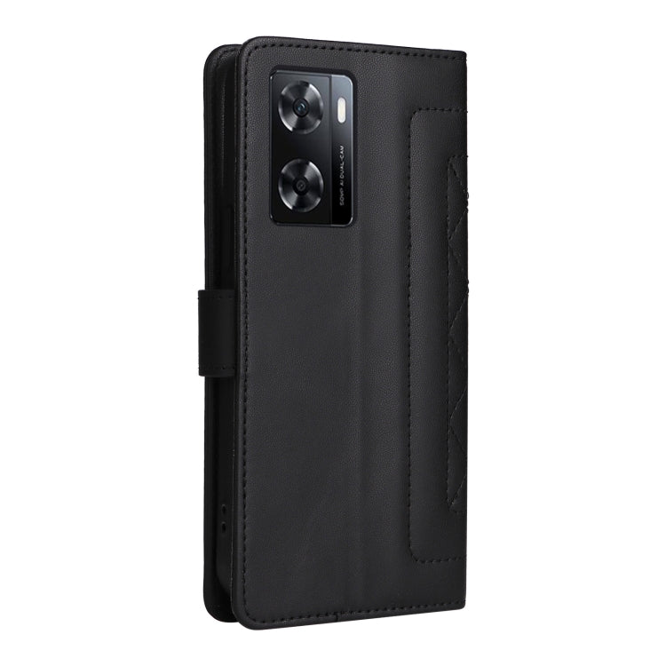 For OPPO A57 / A57s Diamond Lattice Leather Flip Phone Case