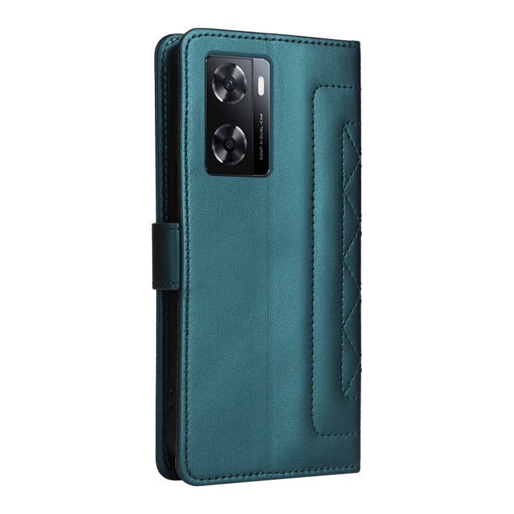 For OPPO A57 / A57s Diamond Lattice Leather Flip Phone Case
