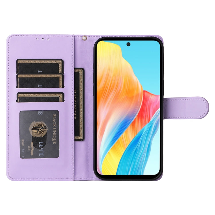 For OPPO A58 4G Diamond Lattice Leather Flip Phone Case